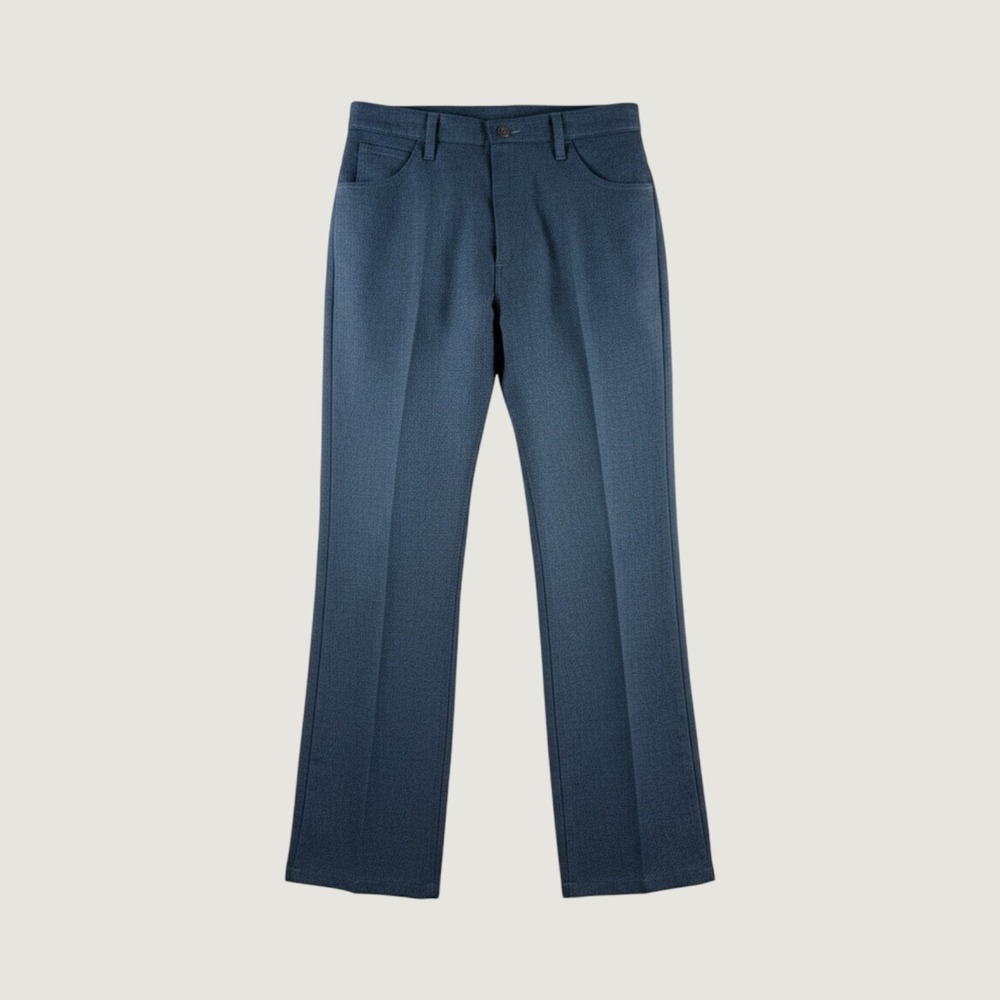 Vintage Wrangler Men's Blue Polyester Blend Flare‎ Leg Casual Pants Size 36x27
